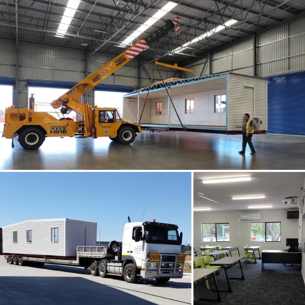 High-capacity crane lifting a prefabricated modular home, exemplifying Rapid Modular WA's fast and reliable modular building assembly across Perth and greater Western Australia.